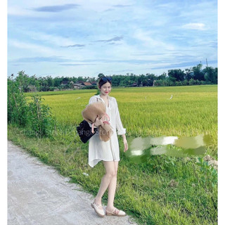 váy trắng suông sơ mi