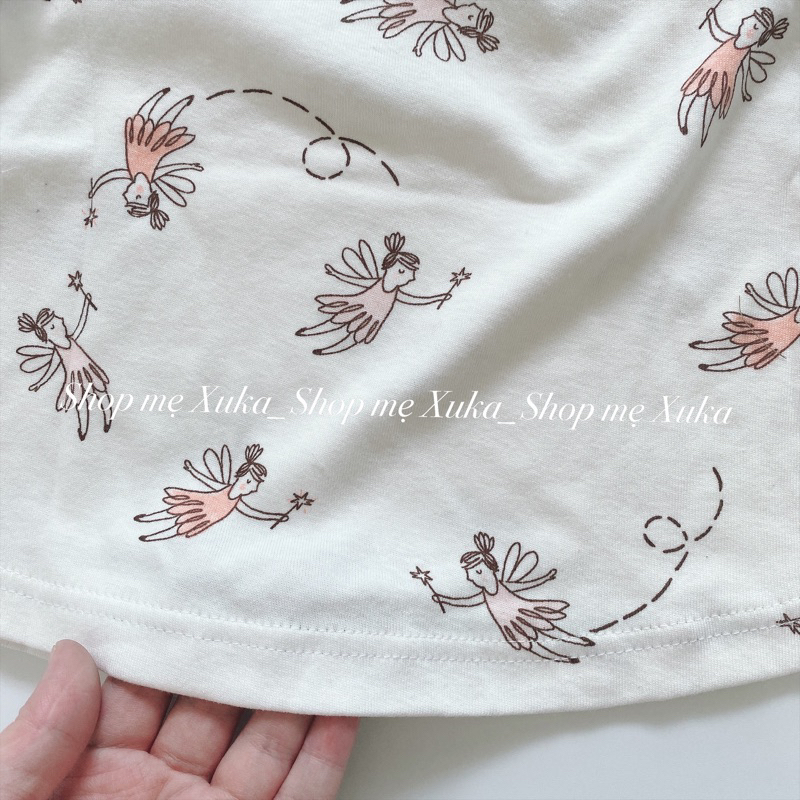 Đồ bộ quần lửng tay nhún bé gái Chaichai Kids xuất Nhật