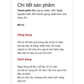 Viên Nghệ Đen Mật Ong. Chai 100gram.