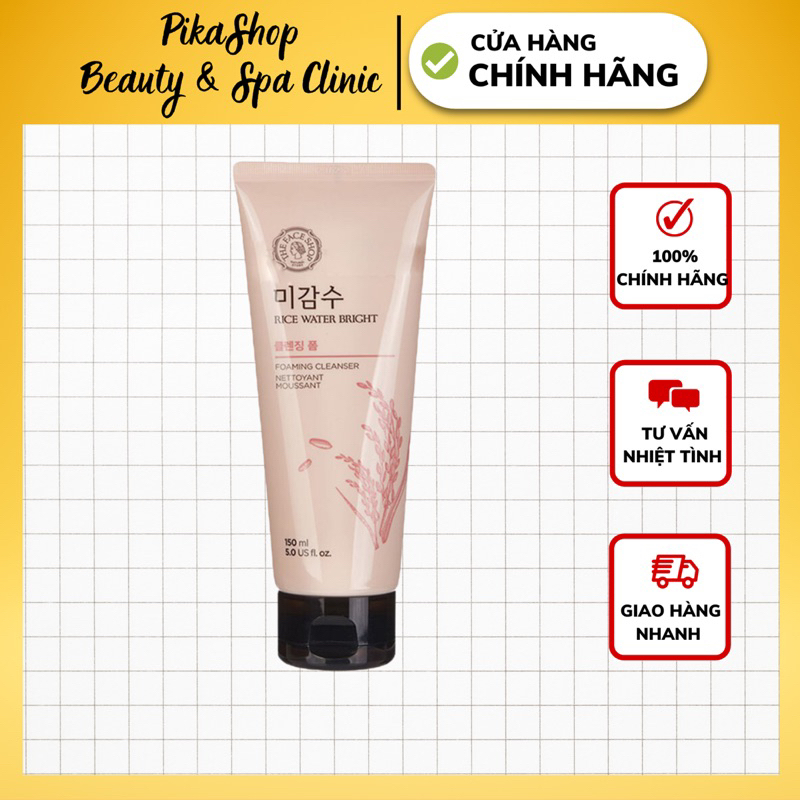 Sữa Rửa Mặt Gạo The Face Shop Rice Water Bright Rice Bran Cleansing Foam TFS Dưỡng Ẩm Sáng Mịn Da 150ml - PikaShop