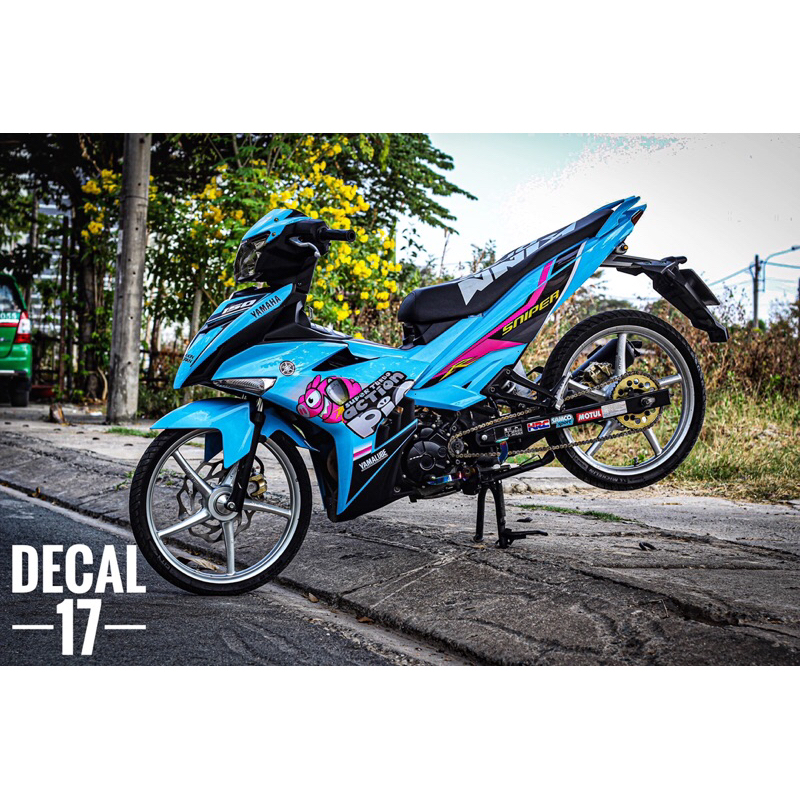 Tem chế snipet cá dễ thương exciter 150 xanh da trời