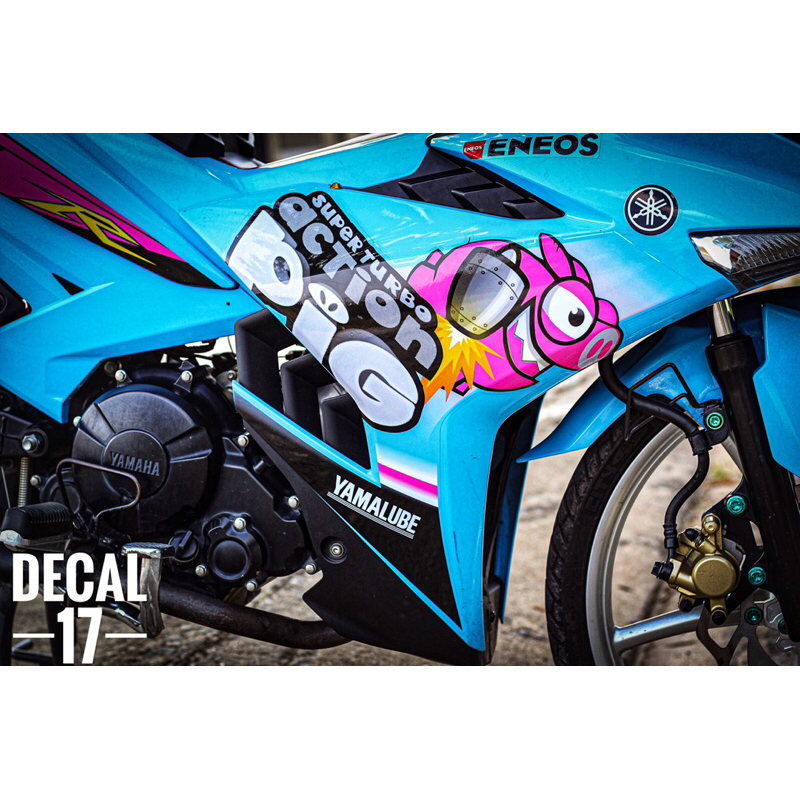 Tem chế snipet cá dễ thương exciter 150 xanh da trời