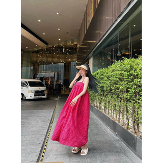 Váy maxi 2 dây caro suông - Đầm maxi 2 dây caro