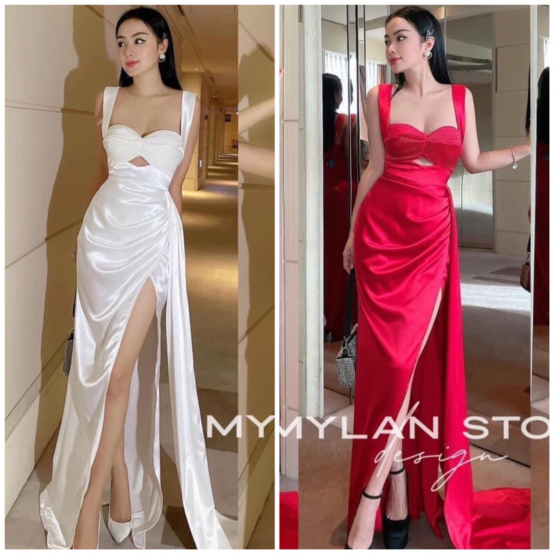 Đầm dạ hội xẻ tà cúp ngực cao cấp