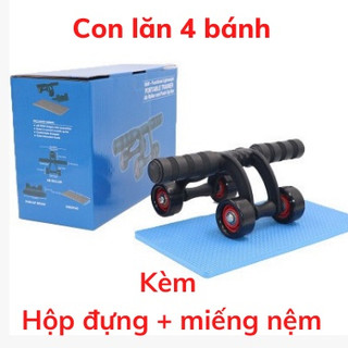 Con lăn tập bụng 4 bánh, dụng cụ tập cơ bụng tại nhà Hải Triều Sports