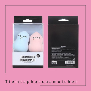 Set 2 Bông Mút Trang Điểm Miniso Emoji Assorted Powder Puff