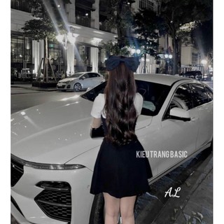 sét áo cổ sơmi và yếm váy xòe