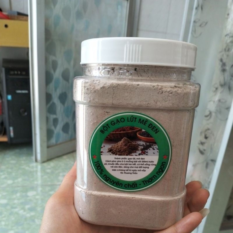 Bột Gạo Lứt Mè Đen nguyên chất thơm ngon Hộp 500gr