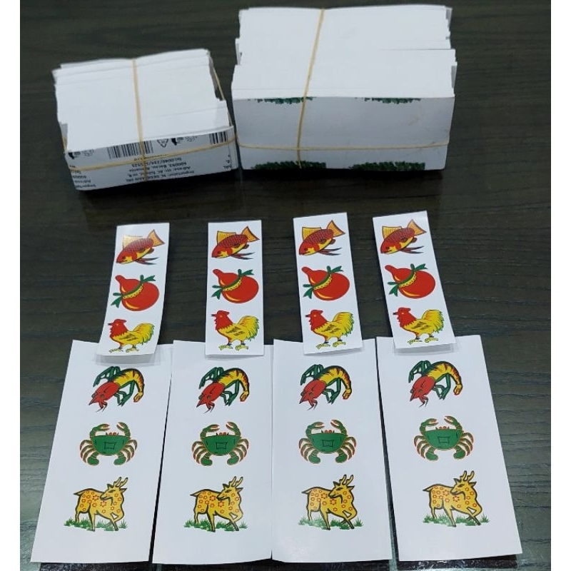 Tem dán hột bầu cua/tem dán hột giấy bầu cua/tem bầu cua xanh/tem bầu cua hột chợ  dán được 30 hột