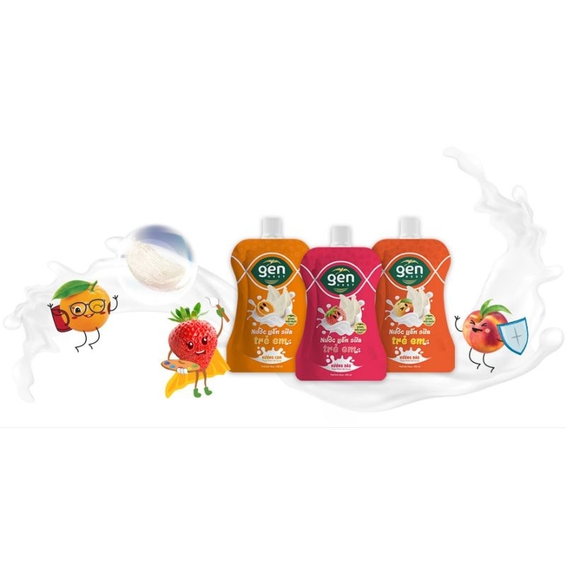 Yến Túi Sữa / Yến Túi Trái Cây 105ml 5% yến Cho Bé vị Dâu / Cam / Táo / Đào