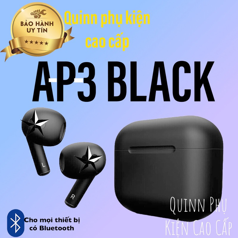 Tai nghe AP3 super BASS 5h/6h - Âm thanh vòm khủng - Định Vị - Đổi Tên - Gọi thoại mượt - Cảm biến nhạy