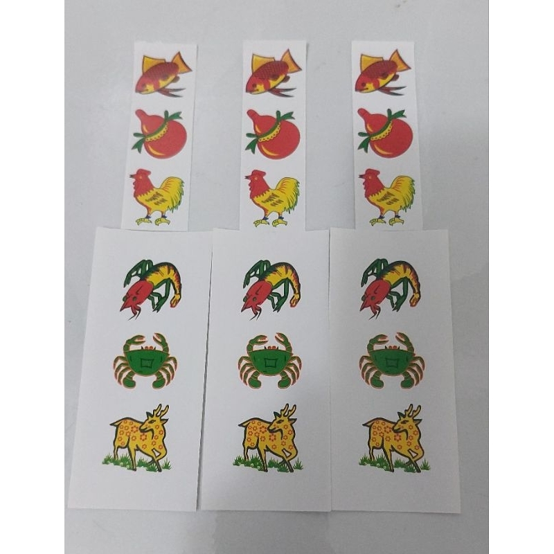 Tem dán hột bầu cua/tem dán hột giấy bầu cua/tem bầu cua xanh/tem bầu cua hột chợ  dán được 30 hột