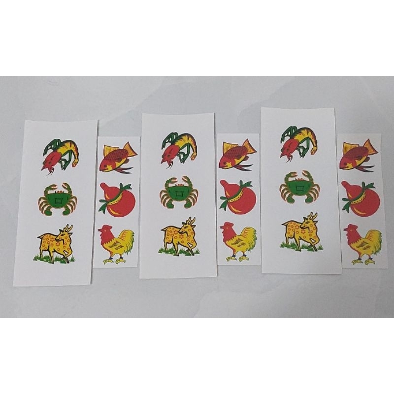 Tem dán hột bầu cua/tem dán hột giấy bầu cua/tem bầu cua xanh/tem bầu cua hột chợ  dán được 30 hột