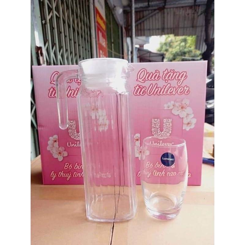 bộ bình và cốc thủy tinh Luminarc