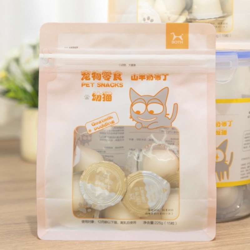 (Bịch 15 viên) Thạch pudding sữa dê cho mèo