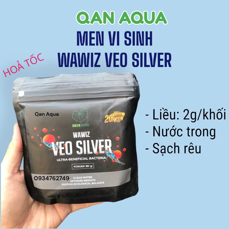Men vi sinh Veo Silver Wawiz | xử lý nước hồ cá (180gr)