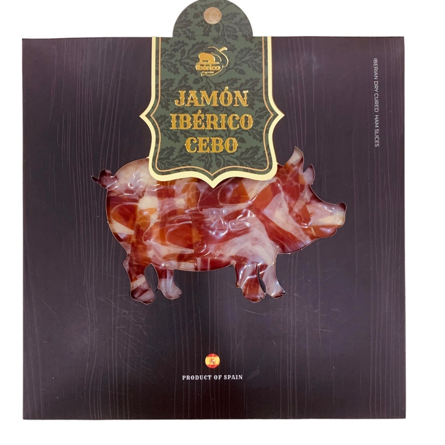 Thịt heo muối Iberico Cebo đùi sau cắt lát