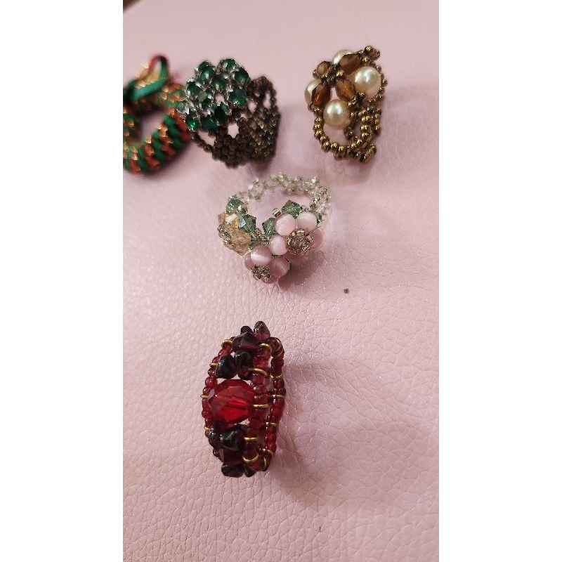 💚Hàng si Nhật 💚 Nhẫn cườm phối đá, freesize