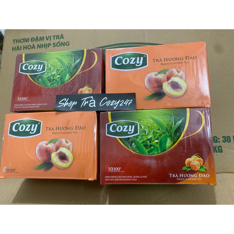 Trà CoZy hương Đào hộp 50 túi lọc 100gam