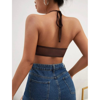 [ORDER SHEIN] Áo Hai Dây Hở Lưng Phối Lưới #51686