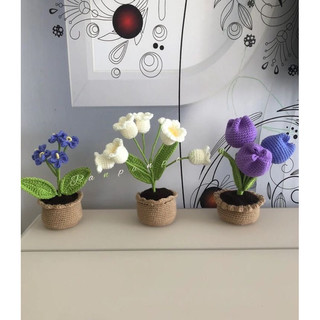 Chậu hoa mini bằng len 🥰