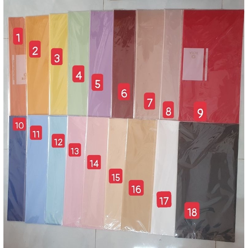 XẤP 20 TỜ GIẤY GÓI 1 MẶT TRƠN BÓNG MỜ ĐỦ MÀU