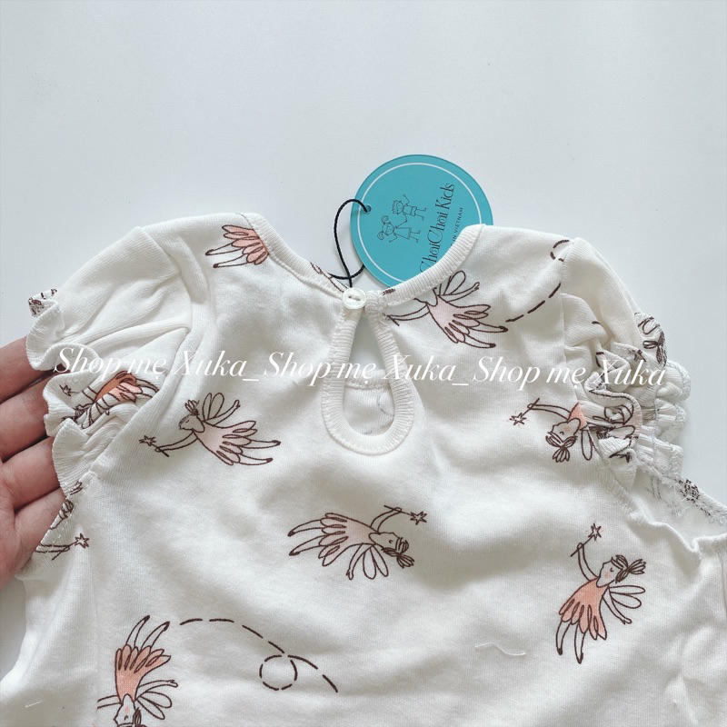 Đồ bộ quần lửng tay nhún bé gái Chaichai Kids xuất Nhật