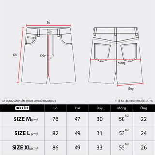 Quần short Jean CMM basic