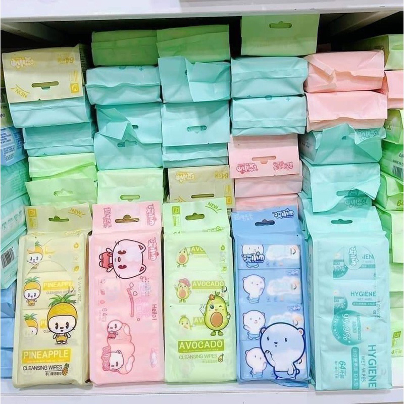 Khăn giấy ướt mini bỏ túi xinh xắn, Giấy lau mặt lau tay không mùi an toàn cho da