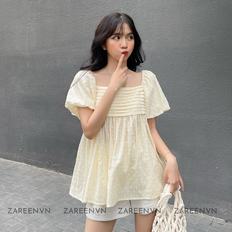 ZAREEN | ÁO BABYDOLL XẾP LY NGỰC TAY PHỒNG ZAREEN VOA93