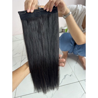 Tóc kẹp phím 50cm dải 2 kẹp, tóc thật tự nhiên bóng đẹp