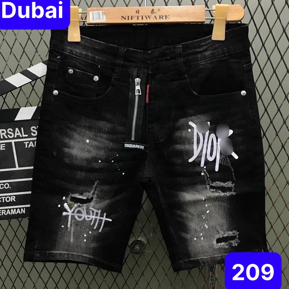 QUẦN SỌT SHORT LỬNG JEAN NAM CHẤT BÒ THUÊ RÁCH KHOA KÉO SÀNH ĐIỆU NHẬT BẢN PHONG CÁCH CAO CẤP MỚI DB-209 -DUBAI
