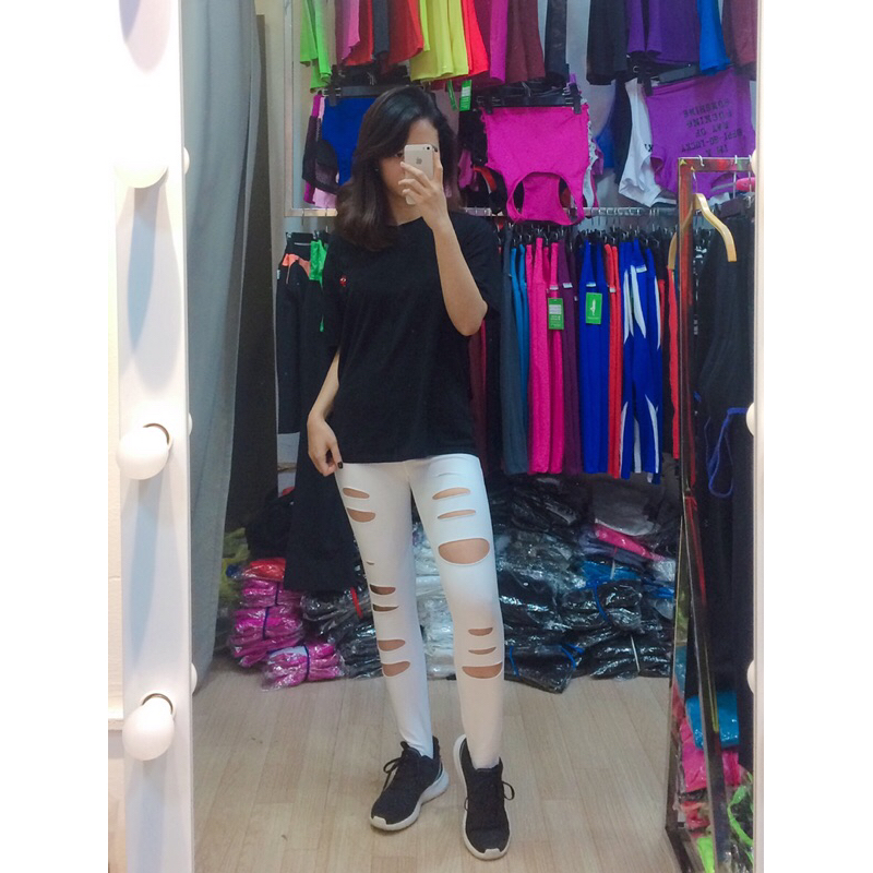 Quần tập /legging rách siêu cá tính, co giãn 4 chiều Yborn cao cấp