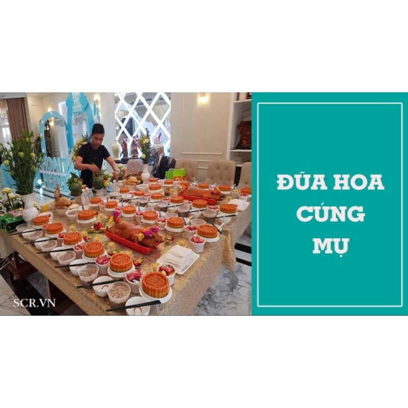 Bộ Đôi Đũa Hoa Cúng Mụ Đầy Tháng, Thôi Nôi