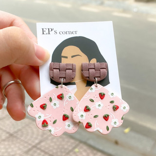 Khuyên tai đất sét nung Polymer Clay (Fruity)