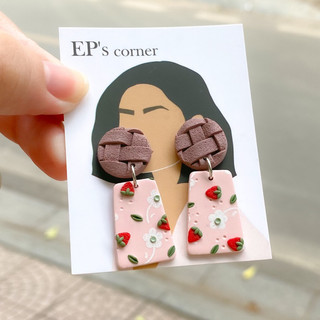 Khuyên tai đất sét nung Polymer Clay (Fruity)