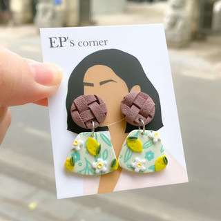 Khuyên tai đất sét nung Polymer Clay (Fruity)