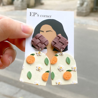 Khuyên tai đất sét nung Polymer Clay (Fruity)