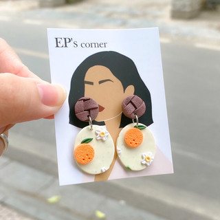 Khuyên tai đất sét nung Polymer Clay (Fruity)