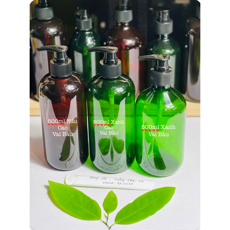 Chai lọ nhựa có vòi nhấn 500ml màu xanh/ màu nâu. Đựng dầu gội,sữa tắm-Hàng đẹp-Chất lượng-Bao đổi trả-Nhựa cứng cáp.