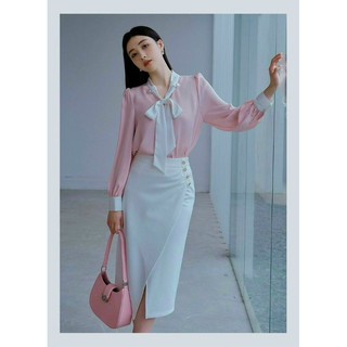 áo sơ mi cổ nơ lụa mềm mịn mã AC28