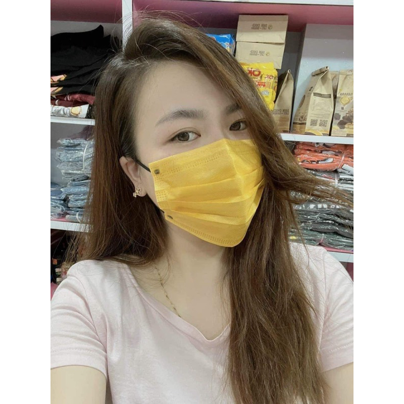 KHÔNG HỘP Khẩu trang Y Tế Thái 1 lớp hơn 30 màu hottrent