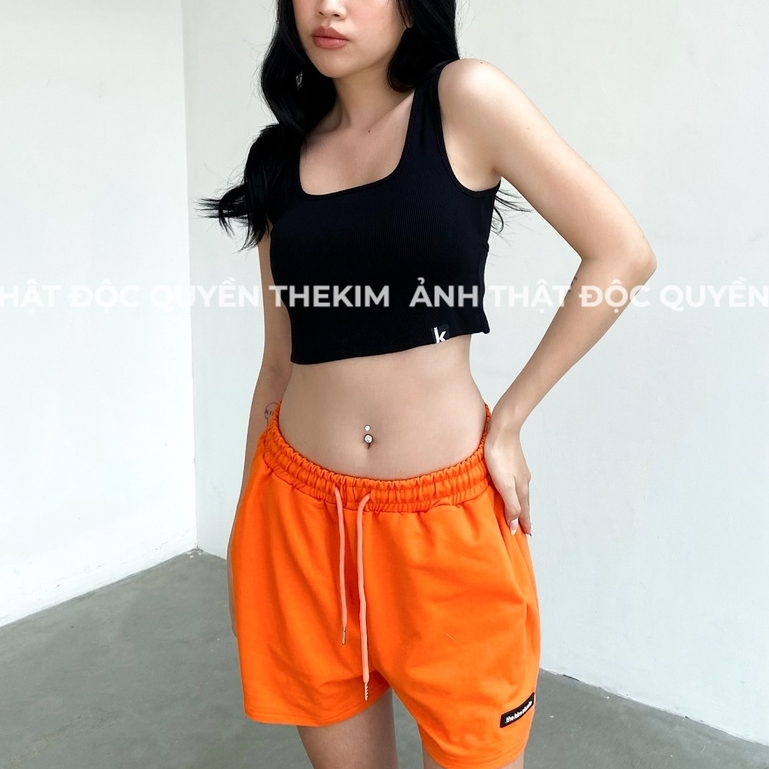 Quần short nỉ cotton cạp chun ngắn ngang đùi TheKim, quần sooc thun nỉ thể thao cạp cao Q141 | BigBuy360 - bigbuy360.vn