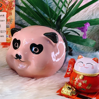 Heo đất - Lợn đất chất liệu gốm sứ dáng gấu trúc Shop : heodat8683