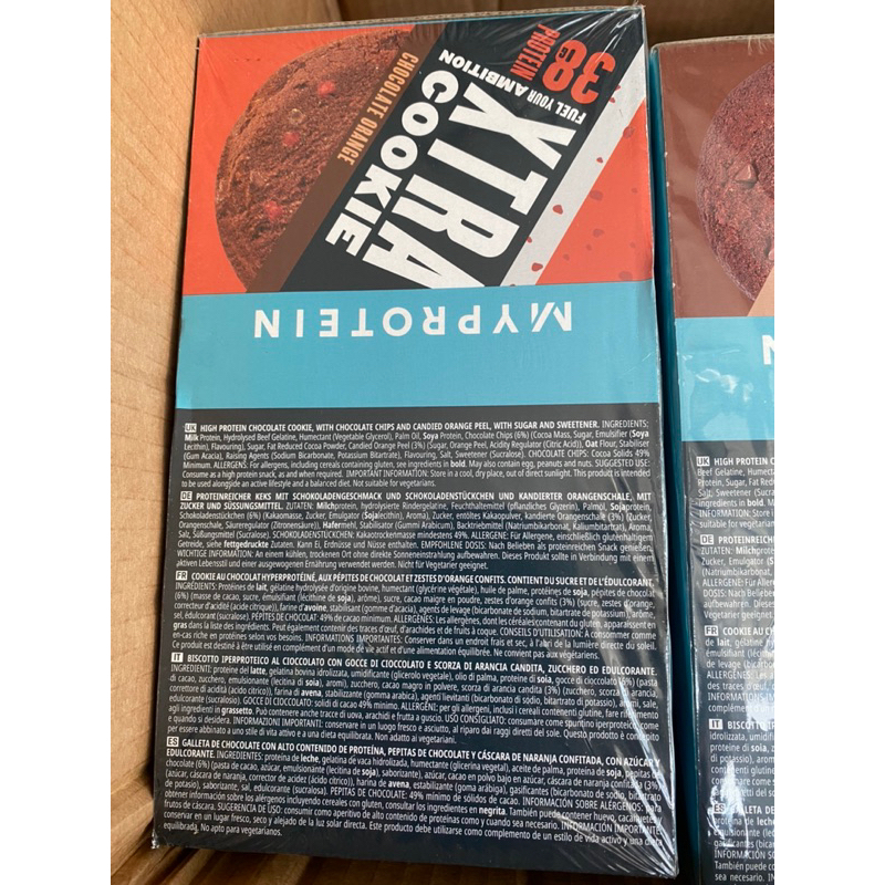 Thanh bánh protein bar năng lượng hộp 12 cái  XTRA COOKIE hàm lương protein cao từ thương hiệu MYPROTEIN