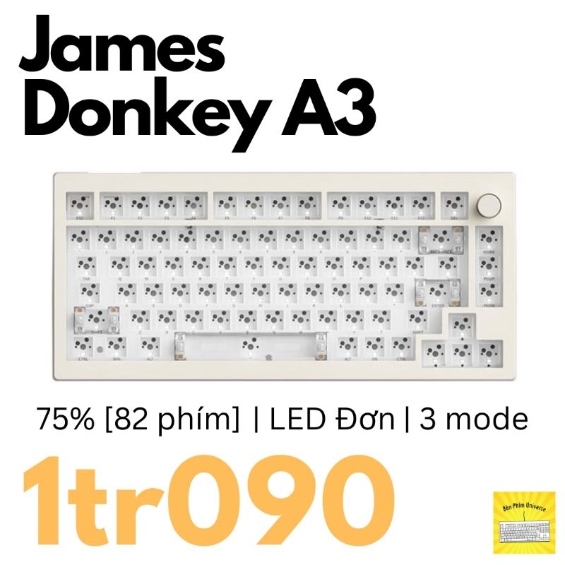 KIT James Donkey A3 Gasket Pro | Full Foam 3 Modes Mạch Xuôi RGB Hotswap Núm Xoay
