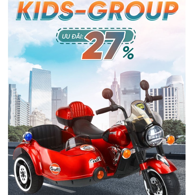 Xe điện 2 chổ Kids-Group AloKid của EOmart kích thước lớn 2 chổ ngồi rộng rãi cho bé mẫu mới Giao đúng mẫu đúng Xe