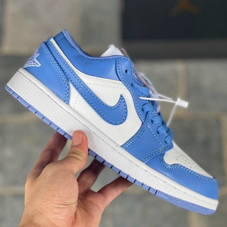 Giày Thể Thao JD Phối Xanh Dương Trắng Thấp Cổ Giày Sneaker Jordan 1 Xanh Dương Bản Trung