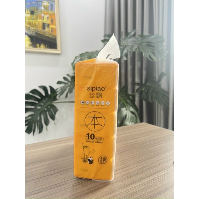 Lốc 10 Gói Khăn Giấy Rút Sipiao Cao Cấp - Dai - Mịn Dùng An Toàn Cho Mẹ Và Bé
