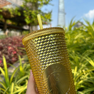 [Chính hãng] Ly Cold Cup Starbucks Studded Bling Gold 710ml